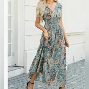 Cupshe Paisley Patchwork Boho Maxi Dress - NWT - Size XL